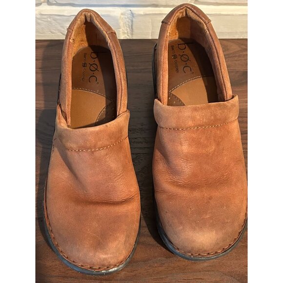 Women's‎ BORN BOC BROWN Leather Wedge Clogs/Mules Size 9 - Picture 8 of 9